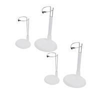 NOLITOY 4pcs Doll Display Stands with Plastic Round Base Steel Supporting Racks for Dolls and Action Figures Secure Wide Base Holders for Showcase and Clothing Change Suitable for
