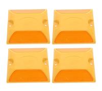 NOLITOY 4pcs Double-sided Roadside Markers Reflective Pavement Studs for Driveway and Street Safety Easy Installation Weather-resistant Road Reflectors for Vehicle Guidance and Traffic