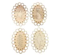 NOLITOY 4Pcs Embroidery Thread Organizer Plates Cross Stitch Floss Storage with Hollow Pattern Design Portable DIY Craft Sewing Supplies