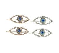 NOLITOY 4pcs Evil Eye Punk Hair Clip Set Vintage Rhinestone Barrettes Unique Turkish Hair Accessories for Women Girls Eye-catching Design Versatile for Various Hairstyles