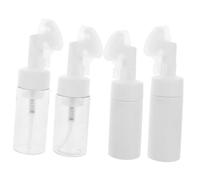 NOLITOY 4pcs Facial Brush and Bubble Bottle Set with Massage Brushes, 100ml 120ml White and Bottles, Manual Facial Cleansing for Skincare Routine