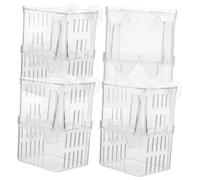NOLITOY 4pcs Fish Breeding Boxes with Suction Cups Aquarium Fish Isolation Tray for Tank Separation and Survival Rate Improvement