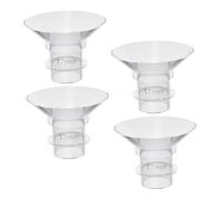 NOLITOY 4Pcs Flexible Silicone Breast Pump Flange Inserts for Wearable and Electric Pumps Reusable Soft Connector Parts Comfortable and Accessories for Nursing Mothers
