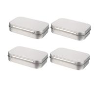 NOLITOY 4Pcs Flip-top Tinplate Storage Boxes with Lid Lightweight Organizer for Small Items Candy Outdoor Carrier Accessories Container