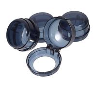 NOLITOY 4pcs Gas Stove Knob Covers Protective Safety Caps for Kitchen Use, Black Plastic Material with Child Safety Lock Feature and Reliable Performance, Stylish Sl esign Gas Hob