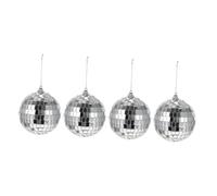 NOLITOY 4Pcs Glass Mirror Disco Balls Small Reflective Party Decorations for Theme Cake Embellishment Wedding Dance Floor Festival Ornament