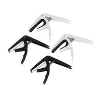 NOLITOY 4pcs Guitar Capo Plastic Tone Modified Clamps for Acoustic Electric and Ukulele with Non-scratch Design Easy to Adjust and Firmly Clamp in Black and White