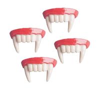 NOLITOY 4pcs Halloween Costume Fang Caps for Adults Reusable Fake Vampire and Zombie Teeth Caps for Cosplay Trick Treat Masquerade Parties with Secure Fit and Easy Cleaning