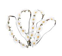 NOLITOY 4pcs Handwoven Daisy Flower Crowns for Lightweight Floral Hair Wreaths Headbands for Weddings Beach Vacations Photoshoots White Artificial Flower Garland Accessories