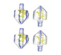NOLITOY 4pcs Hanukkah Glass Dreidel Collectible Statue Set for Jewish Holiday Decor, Elegant Spinning Tops Paperweight Figurines for Festive Table Centerpiece and Family Celebration