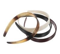 NOLITOY 4pcs Headbands Wide Retro Striped Design for Women Non-cracking Hairbands in Burgundy Black Beige Tortoiseshell Stylish Essentials for School Casual Wear