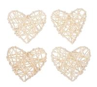 NOLITOY 4Pcs Heart Shaped Rattan Balls Hanging Ornaments for Wedding Party Decorations Lightweight Handwoven Pendant Lights Valentine S Day Rustic Home Decor Easy to Install