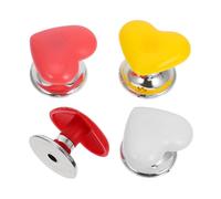 NOLITOY 4pcs Heart Shaped Toilet Flush Button Adhesive Easy Press Toilet Tank Lever Replacement Decorative Push Button for Bathroom Home