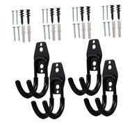 NOLITOY 4pcs Heavy Duty Wall-Mounted Hose Holder Metal Garden Hose Hangers with Screw Kit Stainless Steel Rubber Construction Space-Saving Storage for Patio and Outdoor Use