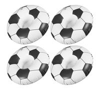 NOLITOY 4pcs Inflatable PVC Floating Cup Holders with Football Pattern Drink Mats for Pool and Beach Parties Quick-inflate Sturdy Drink Holders for Tropical Events