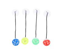 NOLITOY 4Pcs Interactive Reptile Bell Balls with Suction Cups for Bearded Dragons Lizards Reptile Tanks Blue Red Green Yellow Fun Durable Accessories for Your Pet