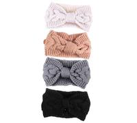 NOLITOY 4pcs Knitted Headbands Bow-knot Comfortable and Warm Hairbands for Use Skin-friendly Material for Ear Cold Weather