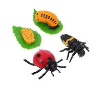 NOLITOY 4Pcs Ladybug Life Cycle Figurines Educational Growth Cycle Kit Realistic Insect Statues for Science Learning and Nature Exploration