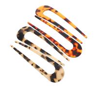 NOLITOY 4pcs Large French U-shaped Hairpins Tortoise Shell Chignons Hair Styling Accessories for Women Smooth Surface Non-damaging Hair Fork Clips Portable Elegant