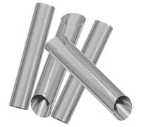 NOLITOY 4pcs Large Stainless Steel Cannoli Tubes Molds Set with Slant Flat Surfaces Non-Stick Cream Horn Pastry Baking Tools for Home Kitchen Brioche and Danish Rolls