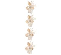 NOLITOY 4pcs Leaf Hair Comb for Bride Elegant Floral Side Comb Clip for Weddings Parties Everyday Styles Unique Decorative Hair Accessory for Women and Girls
