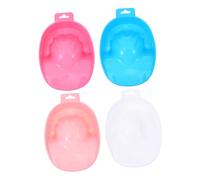 NOLITOY 4Pcs Manicure Soak Bowls Nail Polish Removing Bowls for Nail Art Softening Cuticles in Pink Blue White for Home Salon Spa