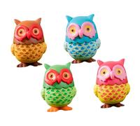 NOLITOY 4pcs Mini Resin Owl Ornaments Lifelike Simulation Birds Landscape Decoration for Garden Tabletop Birthday Party Bath Accessories