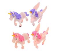 NOLITOY 4pcs Mini Unicorn Figurines Winged and Non Winged Miniature Animals Ornaments for Garden Bonsai Home Desk Decoration Craft Models for Fairy Terrarium Display