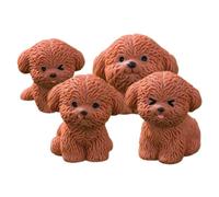 NOLITOY 4pcs Miniature Dog Figurines Puppy Resin Statues Micro Landscape Garden Ornaments for Desktop Decoration Imaginative Play and Home Accent