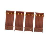 NOLITOY 4pcs Miniature Side Cabinet Vintage Dollhouse Bookshelf with Functional and Shelves for Mini House Display and Creative Pretend Play Accessories