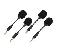 NOLITOY 4PCS Noise Canceling Mini Microphone Trrs Direct Plug-in for Live Streaming Singing Laptop Computer with Soft Sponge Head and Professional Shielded Wire