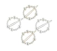NOLITOY 4pcs Pearl Hair Clips for Women Unique Round Design Hair Barrettes Fashionable Accessories for Parties Weddings and Daily Use Gold and Silver Colors