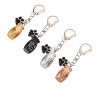 NOLITOY 4pcs Pet Urn Pendant Keychain Pet Memorial Charm Dog Ashes Keepsake Container Dog Keyring