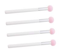 NOLITOY 4pcs Pink Mushroom Head Concealer Makeup Applicator Sponge Set White Handle Dual Use for Powder and Liquid Foundation Beauty Tools for Daily Cosmetic Application