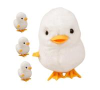 NOLITOY 4pcs Plush Wind Up Duck for Compact Clockwork Jumping White Ducks Safe Materials Fun Interactive Garden Decoration and Party Favor