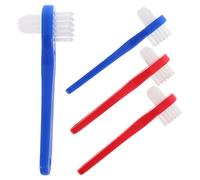 NOLITOY 4PCS Portable Denture Toothbrush Set for Adults Small Dual-Sided Soft Bristle Cleaning Brush Compact Travel Oral Brush for Dentures and Gum Care