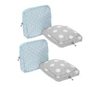 NOLITOY 4pcs Portable Sanitary Pad Storage Bag Set Period Pouch with Moisture Isolation Quiet Closure for School Office Travel Dot Pattern Organizer