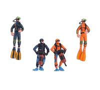 NOLITOY 4pcs PVC Diver Figurines Micro Landscape Simulation Decor for Role Playing Teaching and Imagination Stimulation
