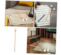 NOLITOY 4pcs Red Wooden Timpani Mallets with White Felt Heads Soft Percussion Drumsticks for Symphony Orchestras School Bands and Professional Musical Performance