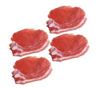 NOLITOY 4Pcs Resin Pork Slice Models Artificial Food Display Craft Realistic Simulation Decor for Home Supermarkets Art Training Institutions and Kindergartens
