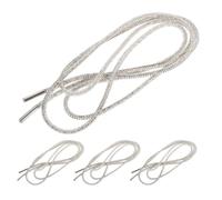 NOLITOY 4pcs round Rhinestone Shoe Laces 120cm White Sparkling Design with Cotton Rope Material, Versatile Usage and Easy to Roll, for Wedding and Birthday Accessories on Hats