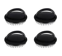 NOLITOY 4pcs Shampoo Brush Plastic Hair Hairstyling Tools Comfortable to Hold Scalp Massager Does Not Hurt Scalp and Hair Black for Adults and Bath Use