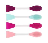 NOLITOY 4pcs Silicone Face Mask Brushes Set with Comfortable Grip and Lightweight Design for Facial Stirring and Skincare Application Beauty Tools Random Color