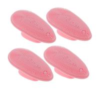 NOLITOY 4Pcs Silicone Facial Cleansing Brush Lightweight Exfoliating Face Scrubber with Dual-sided Soft Bristles for Deep Skin Cleaning and Makeup Removal Portable for Travel