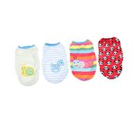 NOLITOY 4Pcs Small Dog Flannel Vest Thickened Warm Pet Clothes Cartoon Style Decorative Sleeveless Sweaters for Puppies and Cats Outdoor Wear