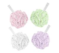 NOLITOY 4pcs Soft Bath Ball Exfoliating Shower Scrubber Rich Foaming Body Sponge for Gentle Skin Cleansing and Pore Cleaning Lightweight Supple Bathing Tool for Back Neck Legs and