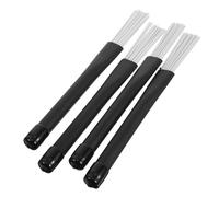 NOLITOY 4pcs Soft Nylon Jazz Drum Brushes for Jazz Drums, Gentle on Drumheads with Portable Design, for Practice and Musical Performance, Compact Reusable Drumstick Brushes