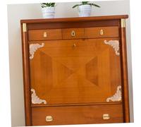 NOLITOY 4pcs Solid Wood Carved Applique Onlays Vintage Furniture Ornament French Style Corner Decals Flower Embellishments for Cabinet Door Wall Decor