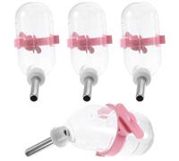 NOLITOY 4pcs Stainless Steel Kettle Automatic Waterer Pet Hamster Water Feeding Bottle for Small Animal Cage