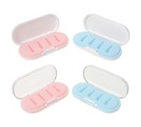 NOLITOY 4PCS Stylus Tip Storage Box Set with and White Blue Pink Cases, Portable Pen Nib Organizer for Tablet and Touch Screen Accessories, Lightweight Compact Holder for Artists and